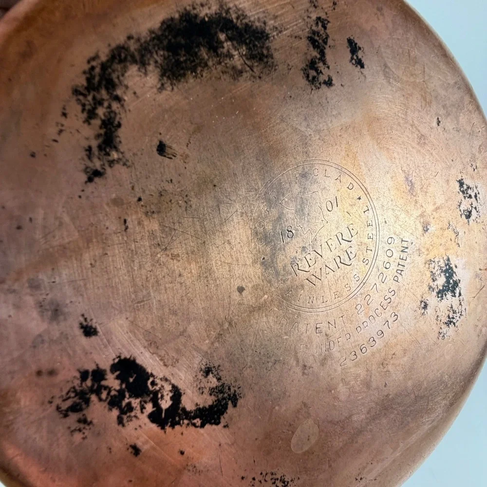 Vintage Revere Ware 1801 Copper Bottom 7